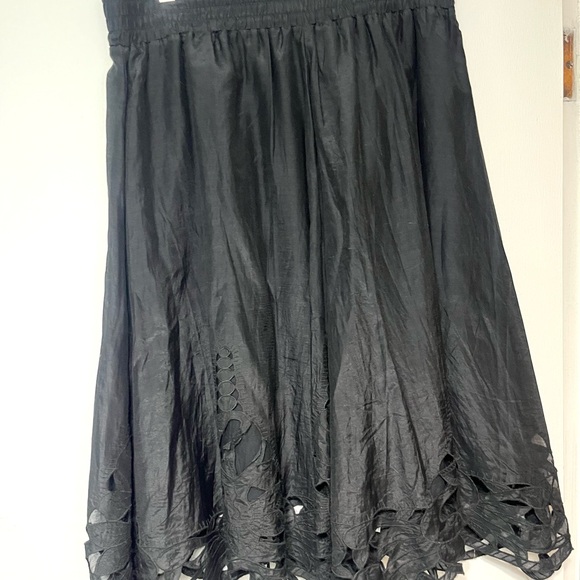 Tristan Elegant Black Skirt with Lace Detail - Picture 2 of 4